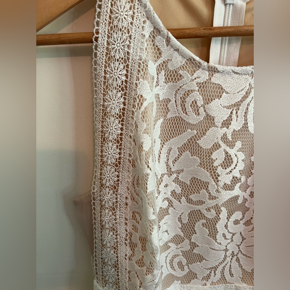 Lulus Forever and Always White Lace Maxi Dress Bridal Wedding Large NWT - Picture 6 of 14